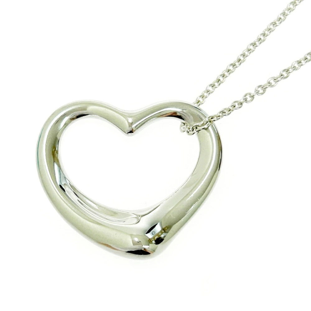 TIFFANYCo Tiffany Silver Elsa Peretti Open Heart Necklace Silver